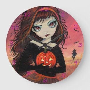 Feu d'automne Halloween Horloge