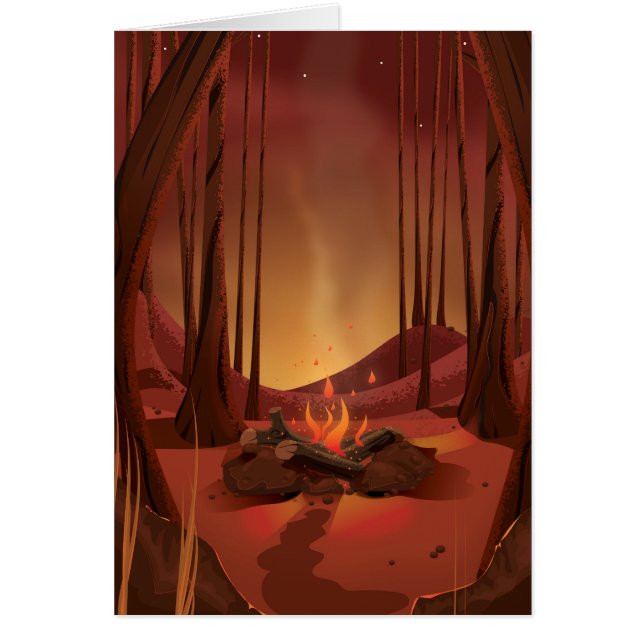 Feu de camp dans la forêt. (Devant)