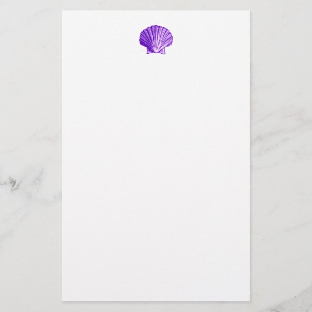 Feu de Lune Tropicale Purple Sea Shell papeterie (Devant)