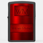 Feu de Zippo à l'aspect métallique rouge personnal