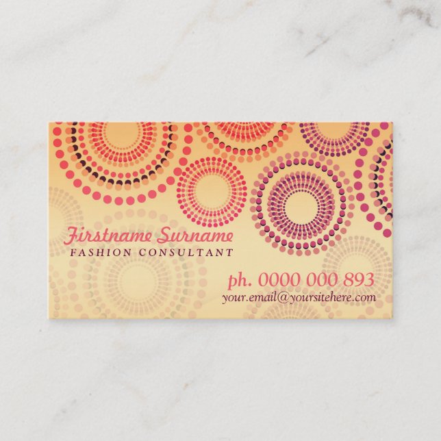 Feu d'été Fashion Cartes de visite de vente au dét (Devant)