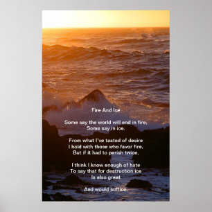 Feu Et Glace Au-Dessus D'Une Poster Orange Sunset 