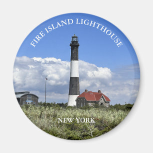 Feu Island Lighthouse New York Round Magnet