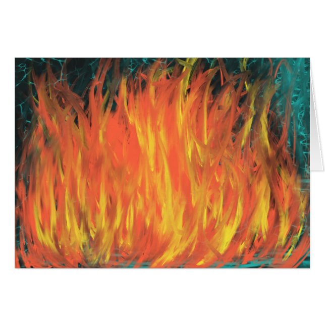 Feu Jaune Orange Flammes Foudre Enfer Art (Devant horizontal)