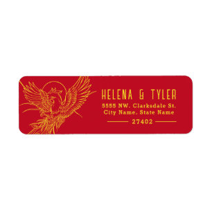 Feu Phoenix Style rouge et or pré-adressés
