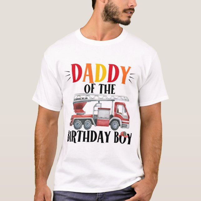 Feu Truck Papa Du T-Shirt Garçon Anniversaire (Devant)