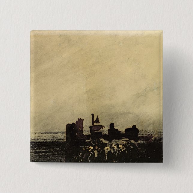 Feudal Ruins 2 Inch Square Button (Front)