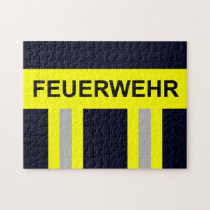 Feuerwehr Symbol Uniform Blau Jigsaw Puzzle