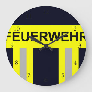 Feuerwehr Symbol Uniform Blau Large Clock