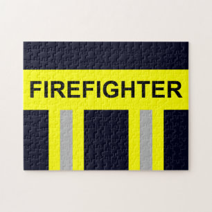 Feuerwehr Symbol Uniform Blau Puzzle