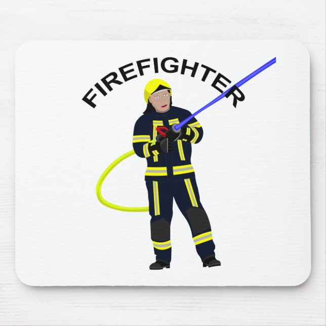 Feuerwehrmann in blauer Einsatzkleidung Mousepad (Front)
