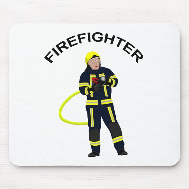 Feuerwehrmann in blauer Einsatzkleidung Mousepad (Front)