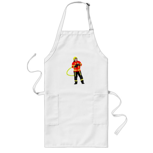 Feuerwehrmann in Einsatzkleidung  Long Apron (Front)