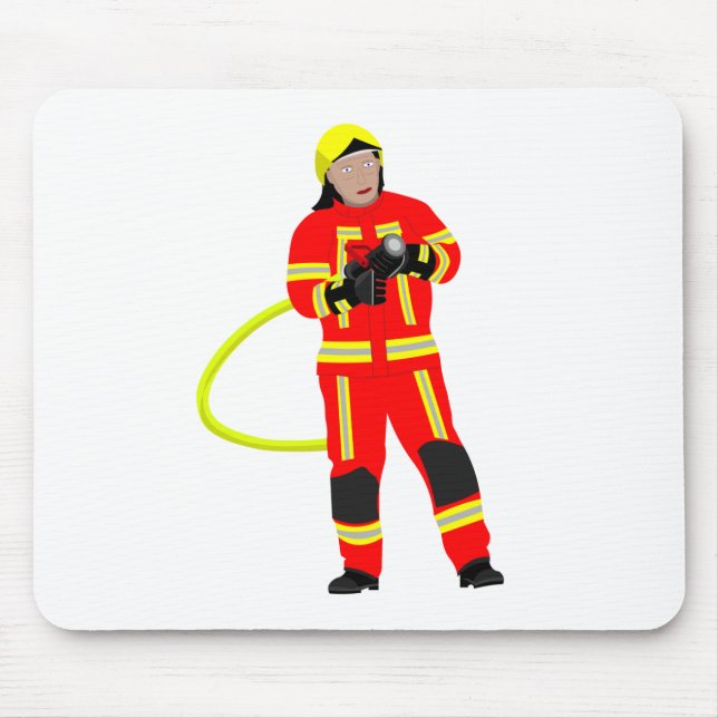 Feuerwehrmann in roter Einsatzkleidung Mouse Pad (Front)