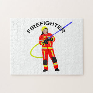 Feuerwehrmann in roter Einsatzkleidung  Puzzle