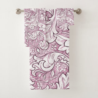 Feuillage baroque orné rose