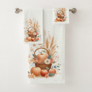 Feuillage d'automne et fleurs avec Citrouille et p
