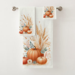 Feuillage d'automne et fleurs avec Citrouille et p