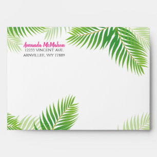 Feuillage de Luau Hawaïen et Enveloppes Rose Chaud