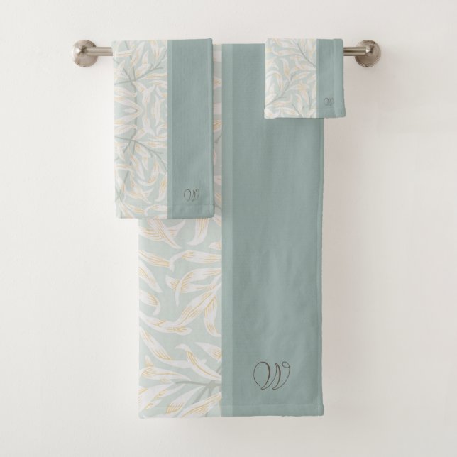 Feuillage de saule ⎢ ensemble de serviettes Monogr (En situation)