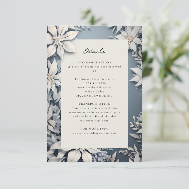 feuillage d'hiver Détails du mariage carte d'encei (Debout devant)