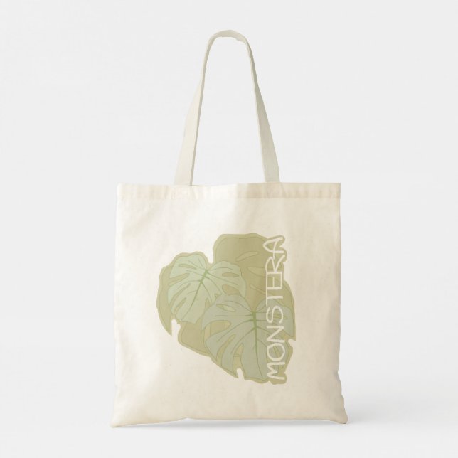 Feuillage Monstera en Sac fourre-tout vert tendre (Dos)