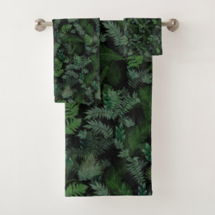 Feuillage vert tropical moderne motif noir