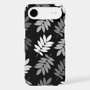Feuille aînée grand motif noir blanc gris