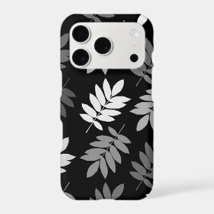 Feuille aînée grand motif noir blanc gris