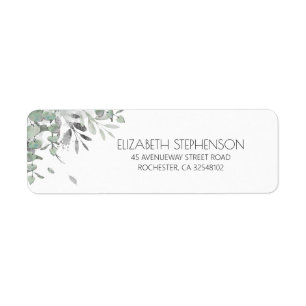 Feuille Argent Vert Étiquette élégant