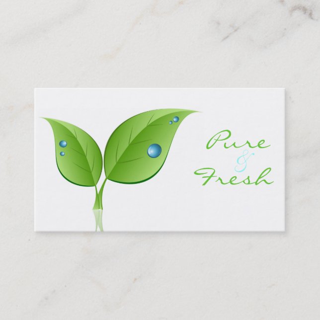 Feuille avec le carte de visite de Waterdrop (Devant)