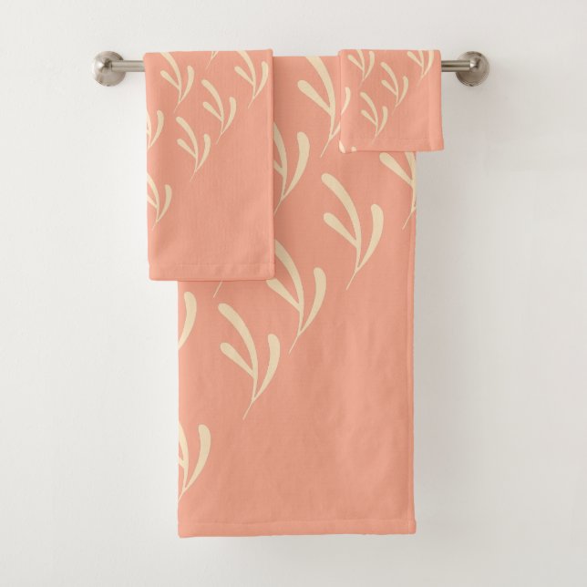 Feuille beige répétée pêche  (En situation)