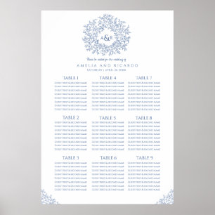 Feuille bleu cercle mariage affiche