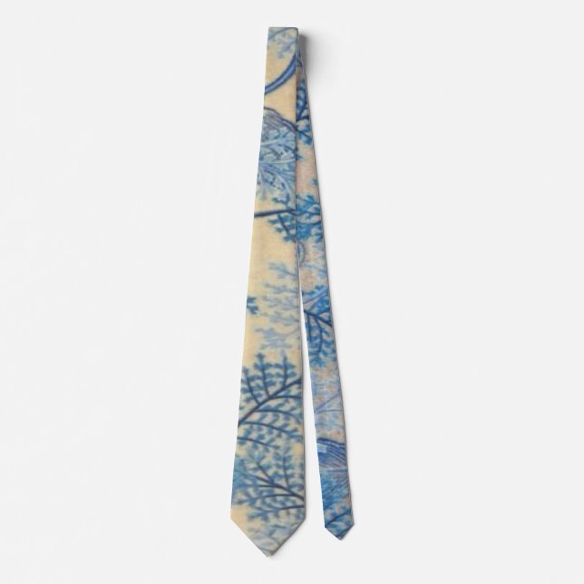 "Feuille bleu de mer tropicale" tendant le cravate (Devant)