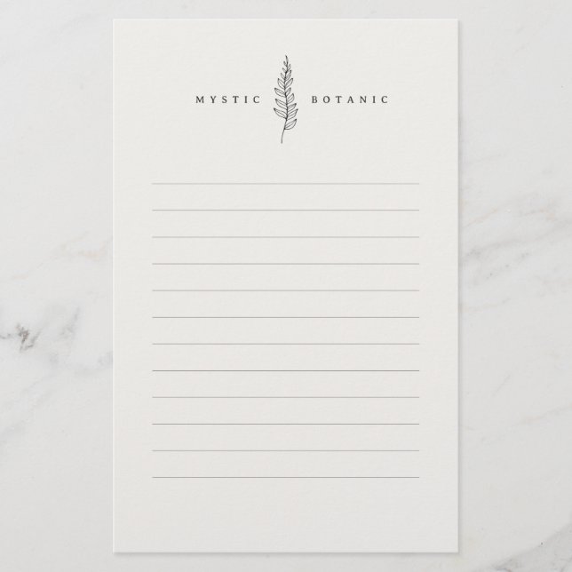 Feuille botanique naturelle I Papier de papeterie  (Devant)