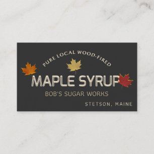 Feuille Carte de visite de sirop d'érable à bois
