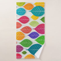 Feuille coloré Motif Abstrait minimaliste Bain