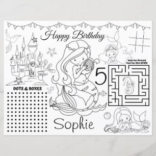 Feuille d'activité de sirène, jeu de coloriage de