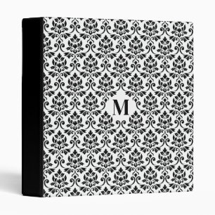 Feuille Damask Black Pattern (Custom) Binder