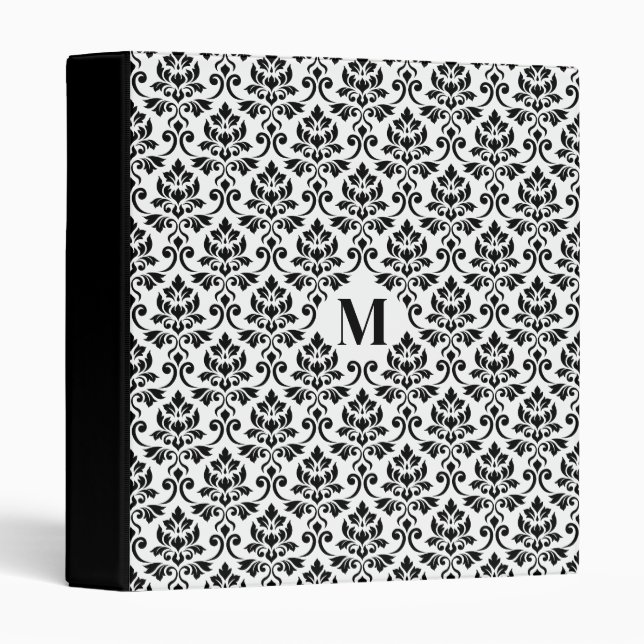 Feuille Damask Black Pattern (Custom) Binder (Front/Spine)