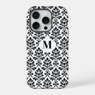 Feuille Damask Black Pattern (Custom) iPhone 15 Pro Case