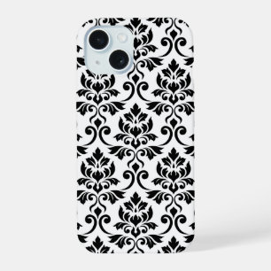 Feuille Damask Lg Motif noir sur blanc