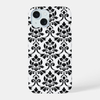 Feuille Damask Lg Pattern Black on White