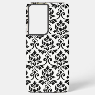 Feuille Damask Lg Pattern Black on White Samsung Galaxy Case