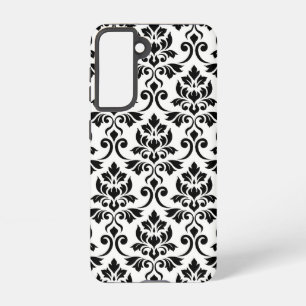 Feuille Damask Lg Pattern Black on White Samsung Galaxy Case