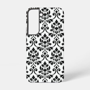 Feuille Damask Lg Pattern Black on White Samsung Galaxy Case