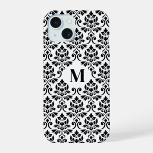 Feuille Damask Motif noir (personnalisé)