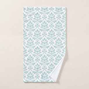 Feuille Damask Patte Canard Oeuf Bleu sur blanc
