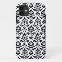 Feuille Damask Pattern Black