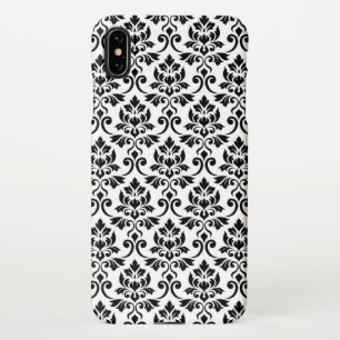 Feuille Damask Pattern Black on White iPhone XS Max Case